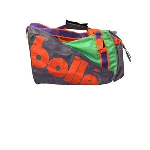 Vintage Bolle Tennis Bag Neon green orange purple Large 15x10x10in. duffle gym